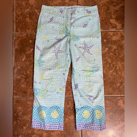 Lilly Pulitzer Blue and Green Ankle Pants - Picture 2 of 5